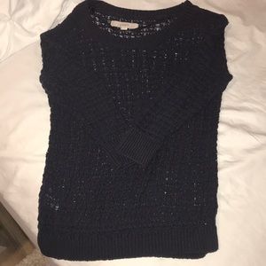 Navy blue The Loft sheer 3 quarter length sweater
